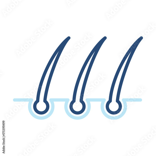 Hair Icon Color Outline Style. Vector Illustration Design