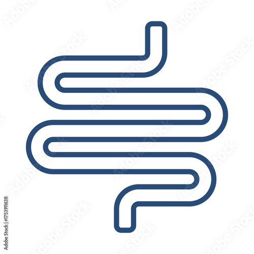 Intestine Icon Color Outline Style. Vector Illustration Design