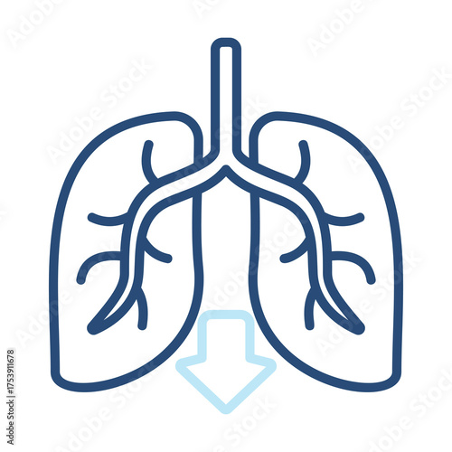 Diaphragm Icon Color Outline Style. Vector Illustration Design