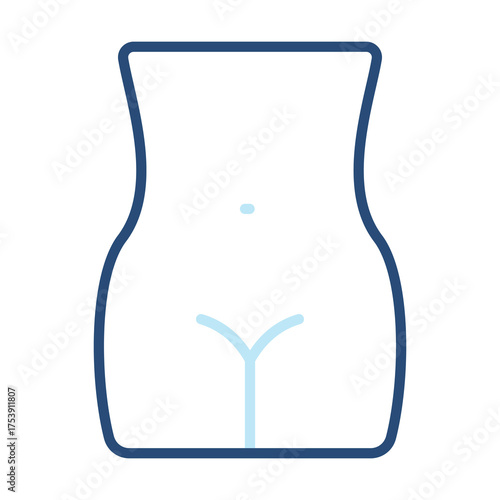 Vagina Icon Color Outline Style. Vector Illustration Design