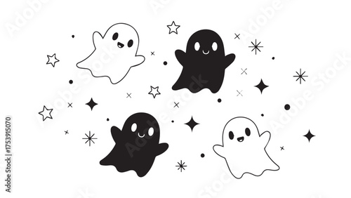 Spooky halloween night with haunted elements and trick or treat symbols