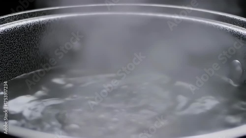 Boiling water in a pot