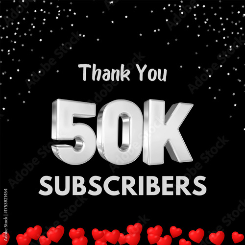 Vector Text Illustration For 50k Subscribers.