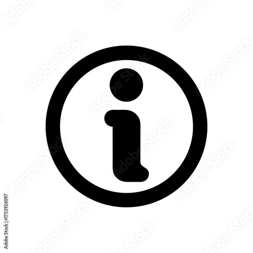 Information symbol inside a circle shape on transparent background silhouette