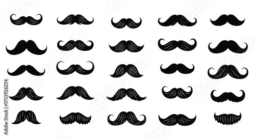 A collection of various hand-drawn mustache styles.
