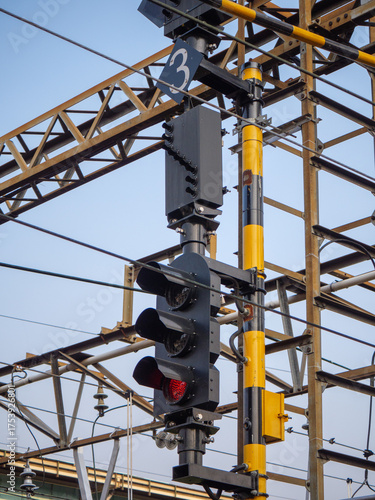 traffic lights to regulate train traffic.