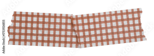 brown patterned sticker paper tape isolated on transparent background