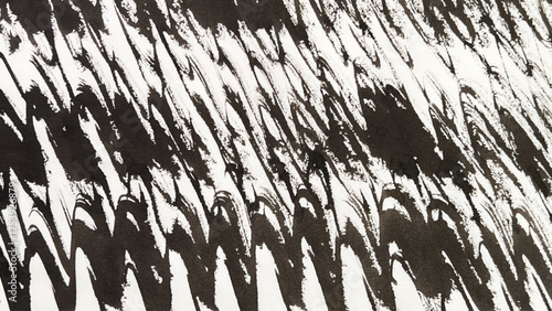 abstract painting drawn with a brush, rough lines drawn with ink and brush, drawing of rough lines painted with a brush