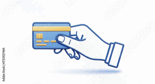 Hand holding a credit card for payment or transaction, financial concept