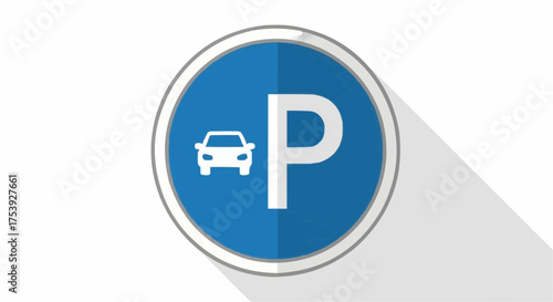 Parking Icon A Blue Sign with a Car and the Letter 'P' for Easy Spot Identification