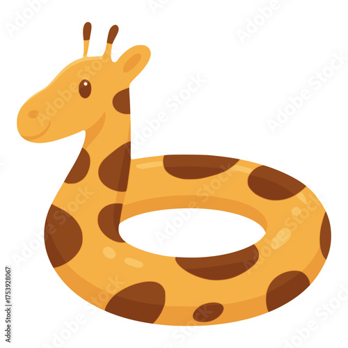 inflatable water giraffe decoration flat color vector illustration template design