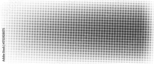 Grunge halftone gradient background. Faded grit noise texture. White and black sand wallpaper. Retro pixelated backdrop. Anime or manga style comic overlay. Vector graphic design textured template