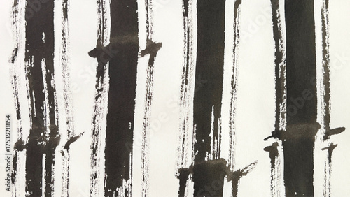 abstract painting drawn with a brush, rough lines drawn with ink and brush, drawing of rough lines painted with a brush