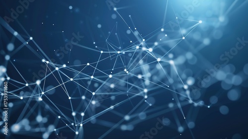 Wallpaper Mural Blockchain Connection Points Blue Background - Digital Tech Network Backdrop Torontodigital.ca