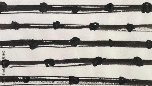 abstract painting drawn with a brush, rough lines drawn with ink and brush, drawing of rough lines painted with a brush