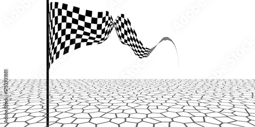 Racing stripes. Race flag. Checkered flag. Sport car decal stripes. Automotive graphics. Vector illustration