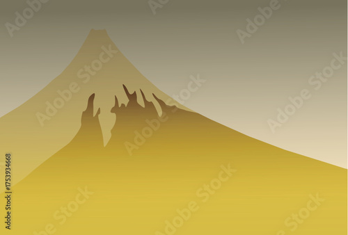 富士山　和柄　年賀状　背景	