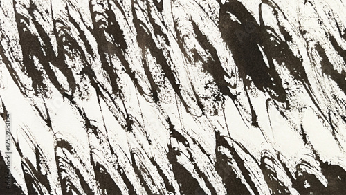 abstract painting drawn with a brush, rough lines drawn with ink and brush, drawing of rough lines painted with a brush
