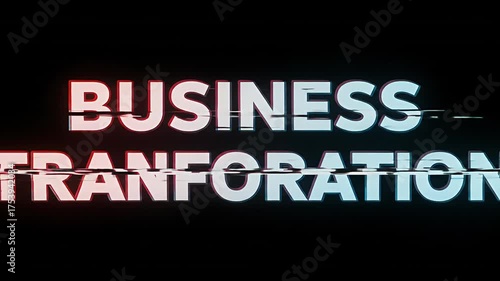Abstract Business Transformation Glitch Effect 3D Title Background