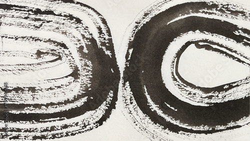 abstract painting drawn with a brush, rough lines drawn with ink and brush, drawing of rough lines painted with a brush