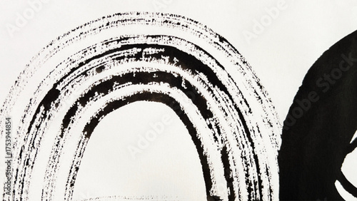 abstract painting drawn with a brush, rough lines drawn with ink and brush, drawing of rough lines painted with a brush