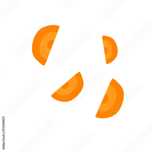 Sliced carrots vector