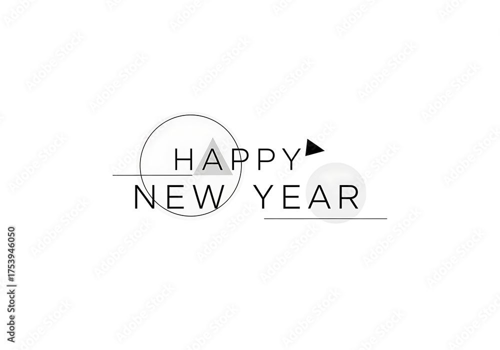 Fototapeta premium Happy new year text isolated on white background