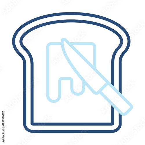 Toast Icon Color Outline Style. Vector Illustration Design