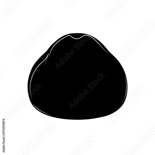 Illustration of a monochrome beanbag chair on transparent background silhouette