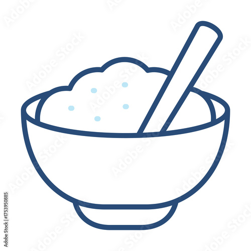 Cereal Icon Color Outline Style. Vector Illustration Design