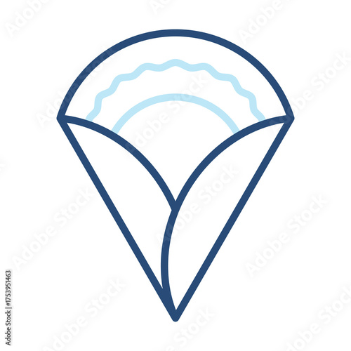 Crepe Icon Color Outline Style. Vector Illustration Design