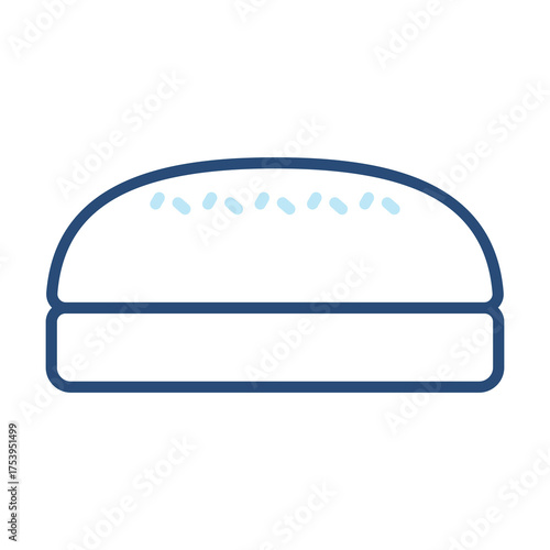 Bun Icon Color Outline Style. Vector Illustration Design