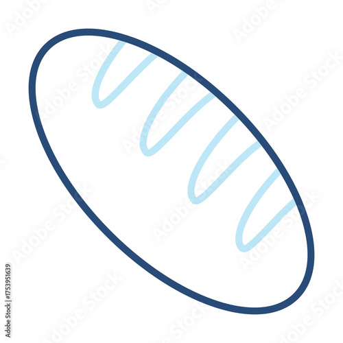 Baguette Icon Color Outline Style. Vector Illustration Design