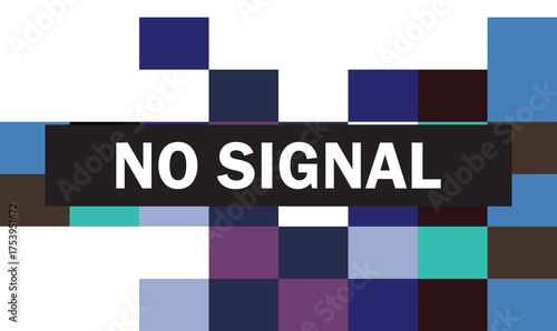 Tv screen no signal vector. Technical Difficulties screen tv color bars . Vector illustration. EPS 10