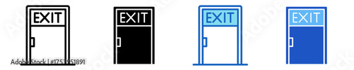 Exit  Icon Set Multiple Style Collection