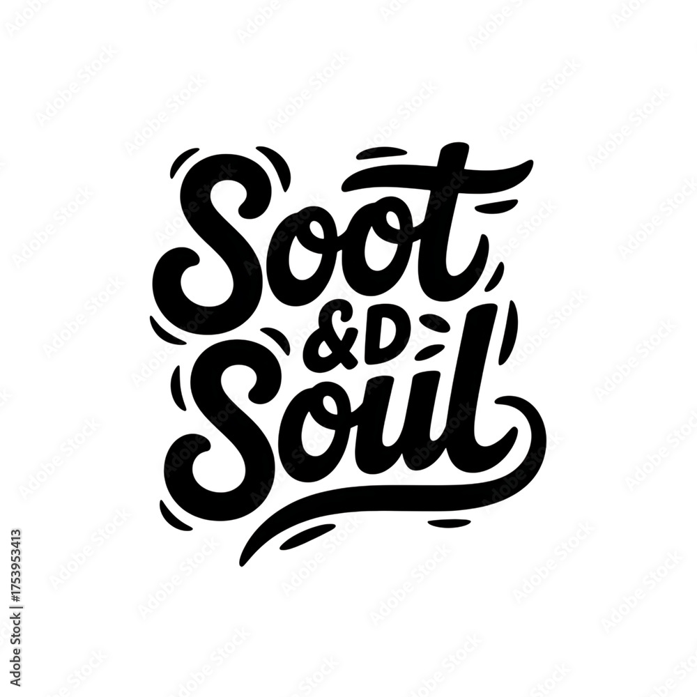 Obraz premium Soot and soul typography design isolated on transparent background