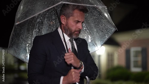 Time management. Punctual man check time on watch while waiting. Waiting for meeting. Punctual businessman checking time outdoor. Business deadline. Businessman wait for business deadline