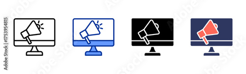 Advertising icon sheet multiple style collection
