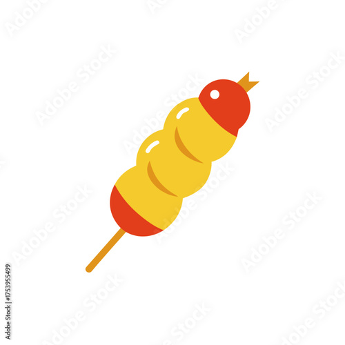 Vector illustration of a corn dog on a stick