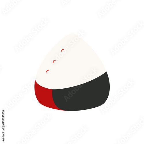 Illustration of a stylized onigiri food on transparent background