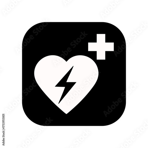 AED  Heart  Medical Emergency  flat vector icon