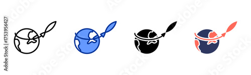 Route Flight icon sheet multiple style collection