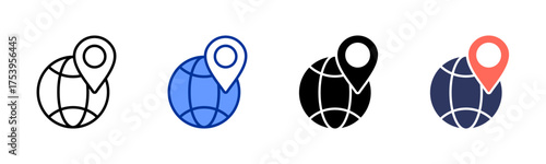 Geolocation icon sheet multiple style collection