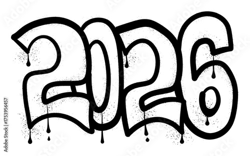 Graffiti number 2026 happy new year