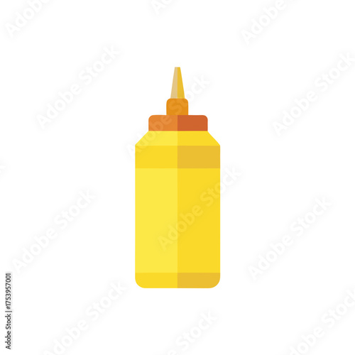 Illustration of a mustard bottle on white on transparent background