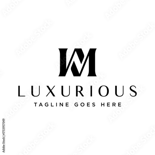 Modern professional ambigram M Letter. MW or WM Letter logo