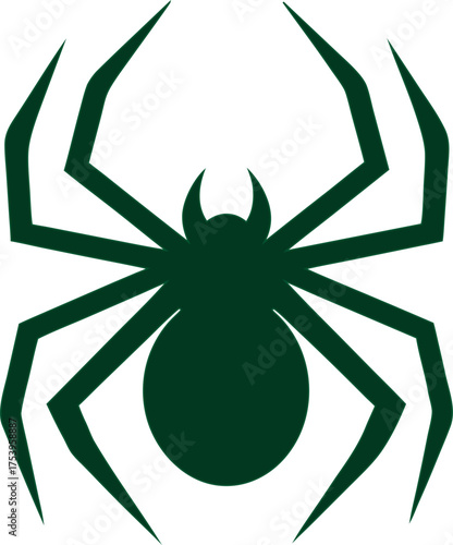 Stylized spider silhouette vector, great for gothic prints, tattoos, and mystery logo elements.