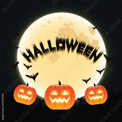 Spooky holiday party background and festive design template. vector eps10