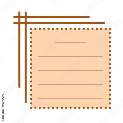 Simple Rectangular Note Paper Border Dotted Line Brown Orange Frame