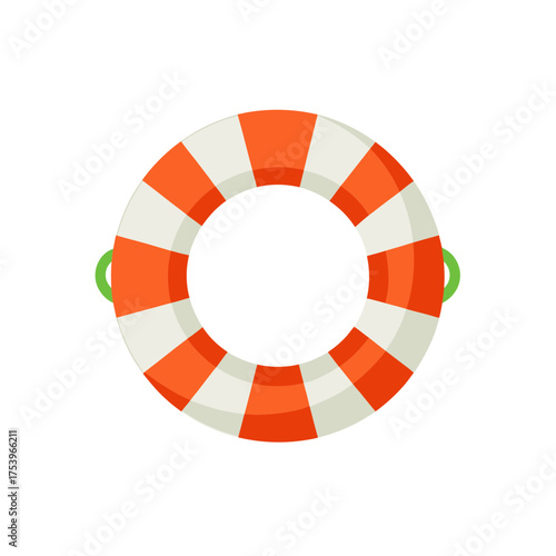 Illustration of a striped life preserver on transparent background